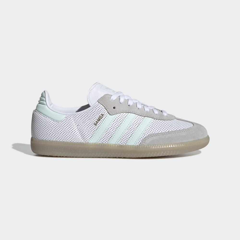 Adidas Women's Samba OG Originals Shoes White/Mint/Grey Ireland CG6108